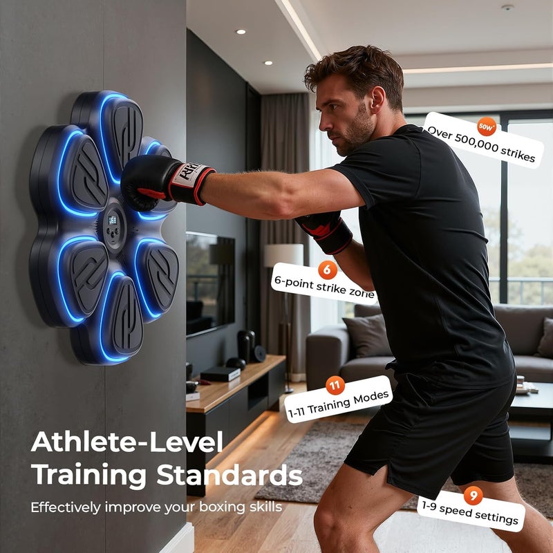 changenow Music Boxing Machine for Kids&Adults,Bluetooth Smart Boxing Training Machine,Wall Target Punching Workout for Kids,Reflex Training Suitable for Home,Office,Gym,Fun Fitness Equipment - Image 2